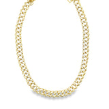 9mm Curb Cuban Chain With Clear Cubic Zirconia Stones (F98-99)