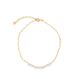 Pearl Bead Cable Link Anklet (E235)