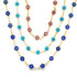 Three gold chains feature blue and red evil eye charms against a white background.
