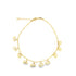 A delicate gold charm bracelet displays dangling elephant charms against a plain white background.
