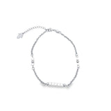 Pearl Beaded Bead Anklet With Hamsa Hand Charm (E139)