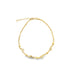 A gold elephant anklet features a delicate chain interspersed with tiny elephant charms and small beads.