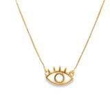Small Simple Evil Eye Pendant Necklace (G119)
