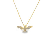 Bird Dove Pendant Necklace With CZ Stones (G135)