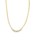 A polished yellow gold mariner link chain necklace drapes against a clean white background.