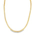 A polished yellow gold cuban link chain necklace drapes against a clean white background.