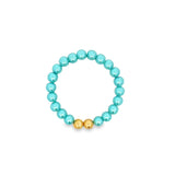 8mm Gold, Brown, Pink, Green, Black Bead Bracelet