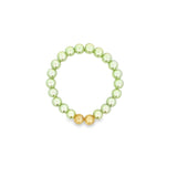 8mm Gold, Brown, Pink, Green, Black Bead Bracelet