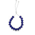 A sparkling blue crystal beaded bracelet features a silver adjustable slider chain against a plain white background.