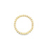 A delicate stretch ring features alternating white pearls and ribbed gold beads on a pure white background.