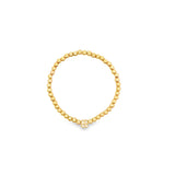 4mm Gold Elastic Bead Bracelet With Four Leaf CLOVER CZ Charm (I49)