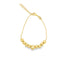 A delicate gold bead bracelet displays graduated spheres on a fine chain against a white background.