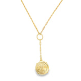 3mm Paper Clip Chain Necklace With Coin Pendant (G154)