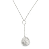 3mm Paper Clip Chain Necklace With Coin Pendant (G154)