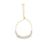 A gold bolo bracelet features a curved line of sparkling marquise-cut cubic zirconia crystals along the lower band.