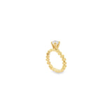 Beaded Single CZ Stone Ring