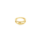 Part CZ Pave Dual Band "Love" Ring