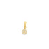 A gold money bag pendant encrusted with sparkling cubic zirconia stones and a central dollar sign symbol sits against a clean white background.
