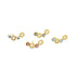Three gold evil eye climber earrings featuring cubic zirconia and colorful enamel accents sparkle against a white background.