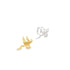 A pair of gold and silver snake ear cuffs rest against a clean white background.
