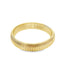A polished gold snake chain ring gleams against a clean white background.