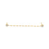 A delicate gold double-piercing chain earring features two sparkling solitaire stud ends connected by a beaded link.