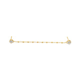 CZ Double Stud Post Bead Chain Earrings