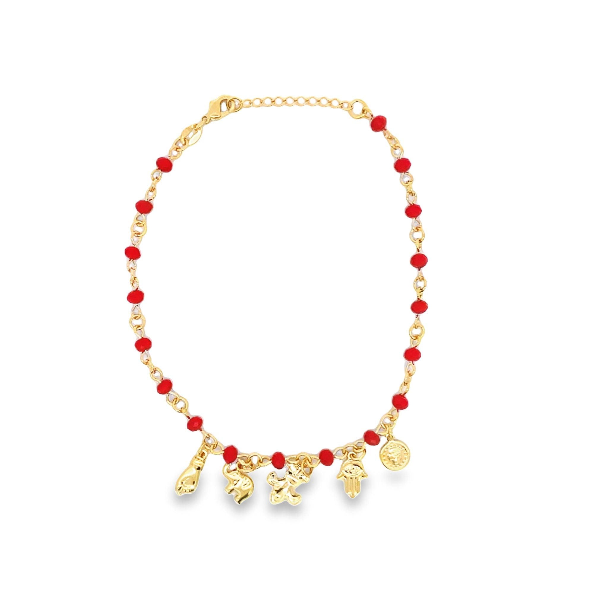 Black String Anklet with Beads : Yellow with Fish Charm – Myra Online