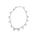 18K Gold Filled Dangle Outlined Flower Charm Anklet (E10)