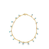 18K Gold Filled Dangle Evil Eye Charms Bracelet (I220)