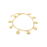 18K Gold Filled Flower Charm Anklet (E108)