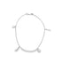 A delicate silver charm bracelet features dangling heart and boot charms against a clean white background.
