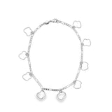 18K Gold Filled Outlined Golden Apple Charm Anklet (E31)