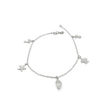 18K Gold Filled Beach Sea Shell, Star Fish, Sea Horse, Turtle Charm Ankle (E22)