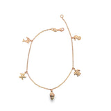 18K Gold Filled Beach Sea Shell, Star Fish, Sea Horse, Turtle Charm Ankle (E22)