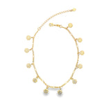 18K Gold Filled Daisy Flower Dangle Anklet (E5)