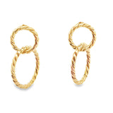 Double Dangle Drop Twisted Hoops (L466)