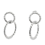 Double Dangle Drop Twisted Hoops (L466)