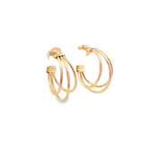 Triple Hoop Open Hoop Earrings (L491)