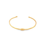 Minimalist Evil Eye Open Cuff Bracelet Bangle