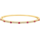 CZ Pave Colored Stone Bangle Bracelet (B111)