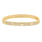 CZ Paved Stone Bangle Bracelet (B115)