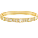 CZ Paved Stone Bangle Bracelet (B117)