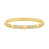 Pyramid CZ Pave Stone Bangle Bracelet