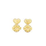 Heart and Clover Push Backs Earring Closure (XX14)