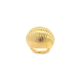 High End Exclusive Thick Croissant Ribbed Dome Ring