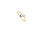 Shop a pear-cut cubic zirconia solitaire ring in gold or silver. A minimalist, elegant ring perfect for stacking, everyday wear, or gifting.