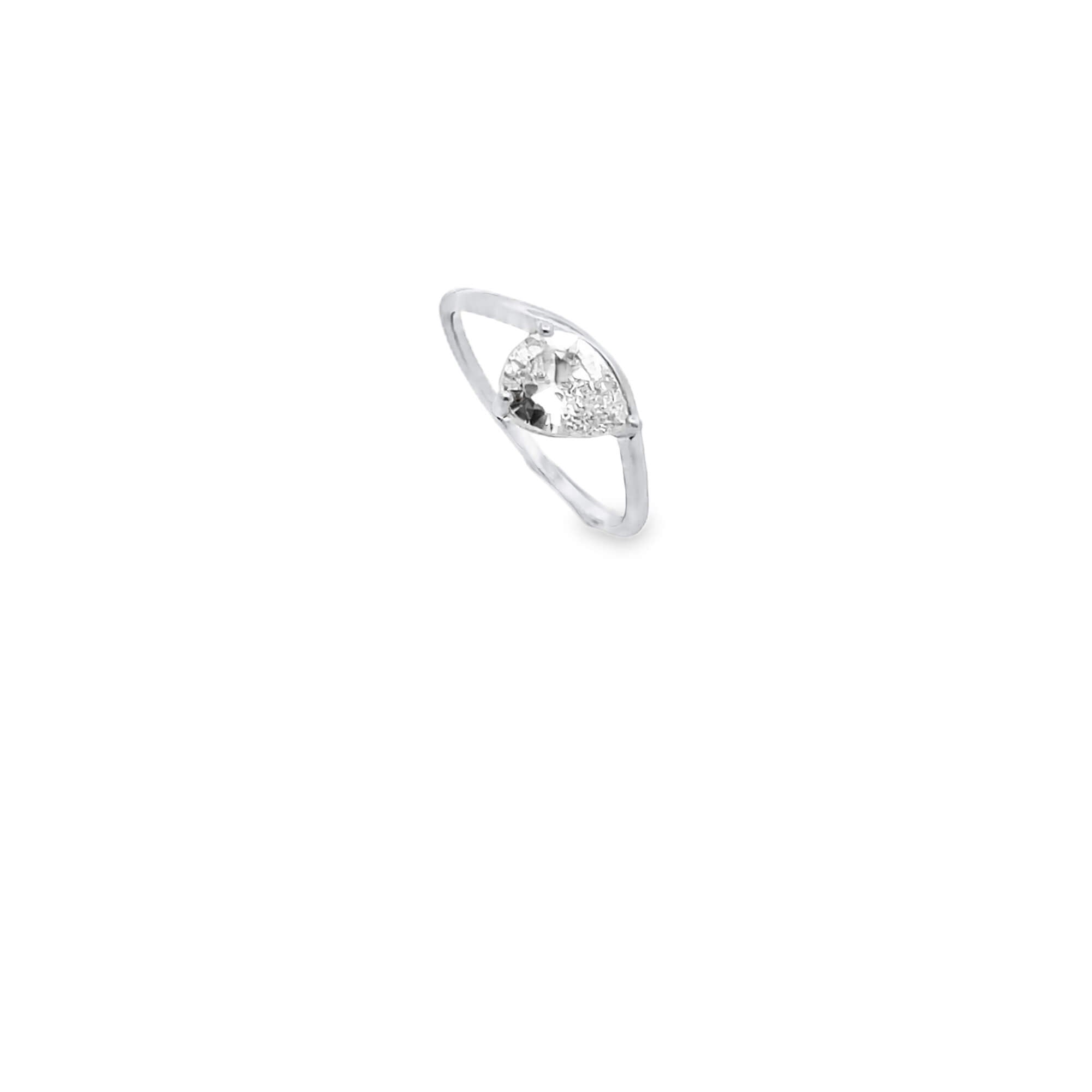 Shop a pear-cut cubic zirconia solitaire ring in gold or silver. A minimalist, elegant ring perfect for stacking, everyday wear, or gifting.