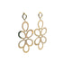A pair of elegant gold-plated drop earrings features interlocking geometric loops suspended from diamond-shaped studs.