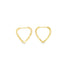 A pair of elegant gold heart-shaped hoop earrings rests against a clean white background.
